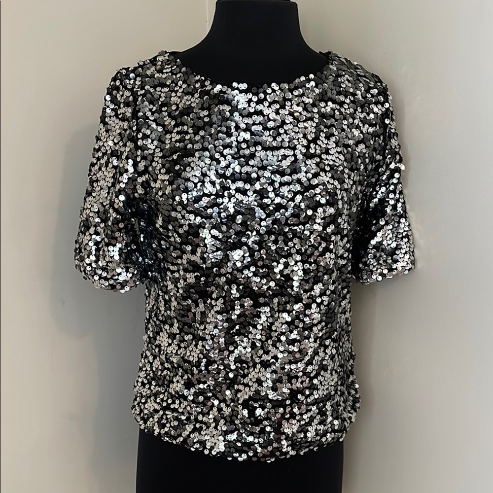 Perfect! Sequin Black and Silver Women's Top